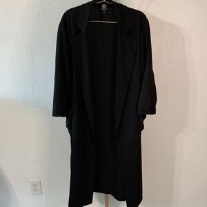 Bobeau Dark Gray Open Front duster- Large